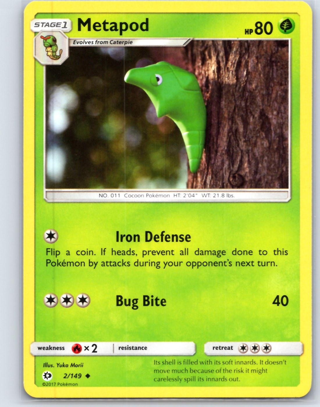 Metapod 2/149 Uncommon SM Base Set Pokemon Lightly Played