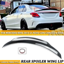 For Mercedes Benz 2015-21 W205 C200 C300 C43 Carbon Fiber Trunk Spoiler Wing Lip