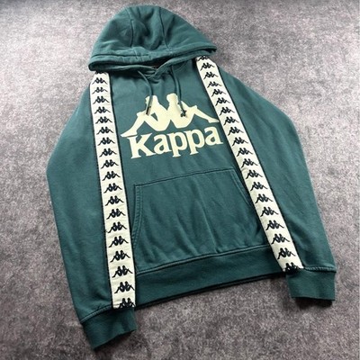 Kappa Men s M Dark Teal Logo Tape Banda Omini Pullover Hoodie Streetwear