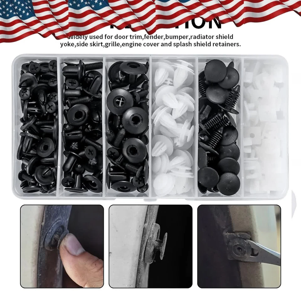 Kit de 100 clips de retención tipo empuje forro parachoques guardabarros parachoques para Hyundai Foto 2 de 4