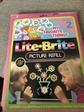 Vintage 1986 Hasbro Favorite Things Lite-Brite Picture Refill Sheets Opened