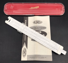 Acu-Math #150 Engraved Slide Rule w/ Hard Case & Instructions