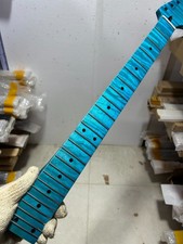 DIY 24 fret 25.5inch Blue Gloss Flame Maple electric guitar neck parts Replace
