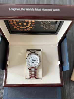 Longines Master Collection Automatic Moon Phase Date 42mm White Dial Steel
