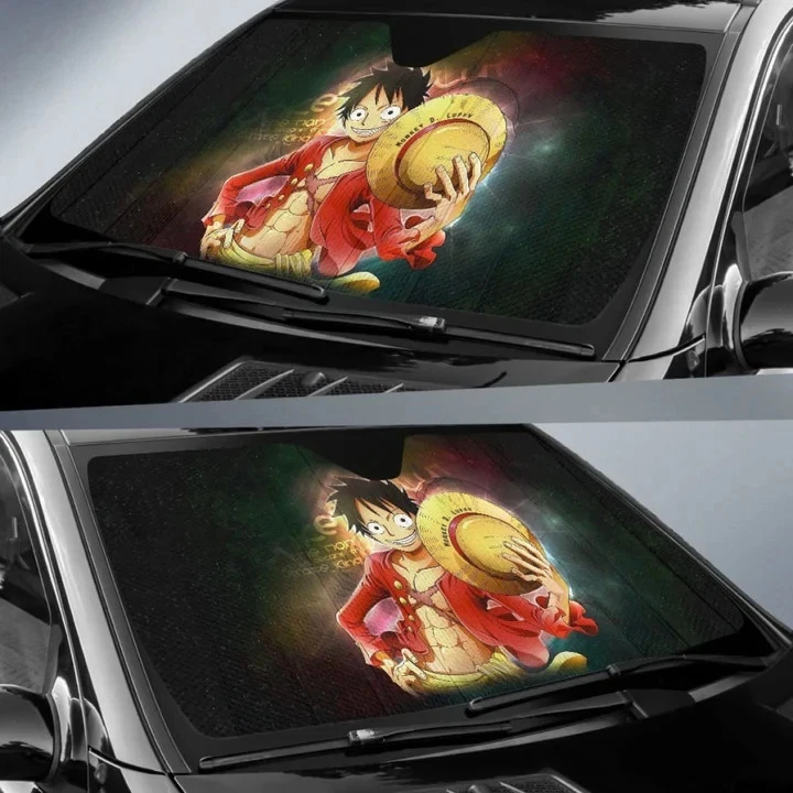 Monkey D. Luffy Car Sun Shades One Piece Auto Sun Shades Windshield Sunshade
