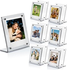 12 Pack Acrylic Magnetic Picture Frames, Mini Fridge Magnet Frames 2x3in, Dou...