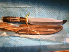17" Bowie Knife With Leather Sheath