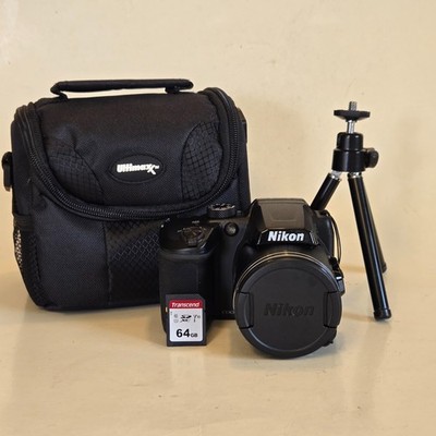 Nikon Coolpix B500 Black Digital Camera 40x Zoom 16mp w/ Case, SD Card, Tripod