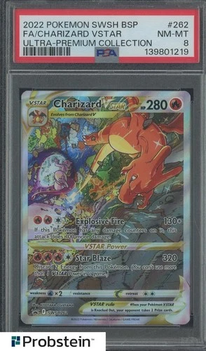 2022 Pokemon SWSH BSP Ultra Premium Collection #262 FA/ Charizard VSTAR PSA 8