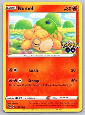 Numel 013/078 Common Pokemon GO Pokemon Near Mint