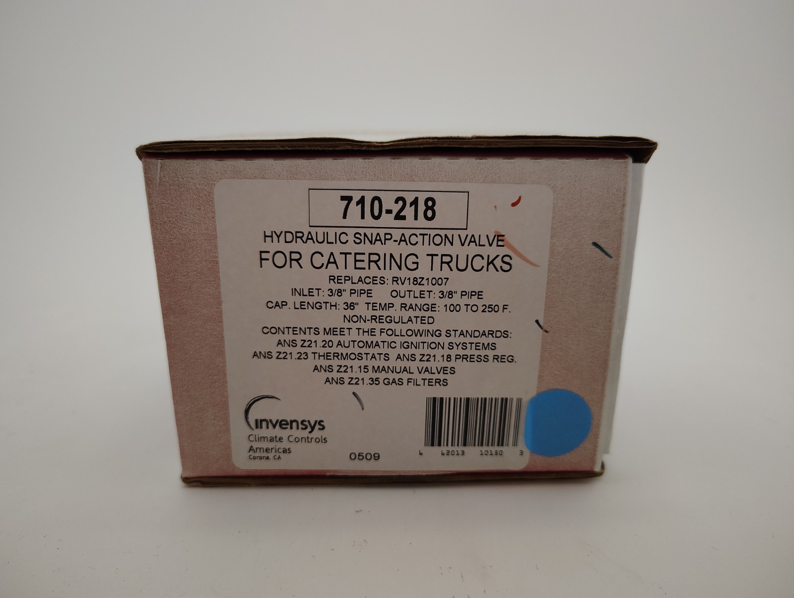 RobertShaw 710-218 Hydraulic Snap-Action Valve N.O.S.