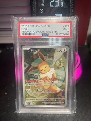 2025 POKEMON PRISMATIC EVOLUTIONS ETB PROMO #173 EEVEE PSA 9 Hot