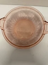 vintage jeannette glass floral pointsettia pink depression glass serving bowl