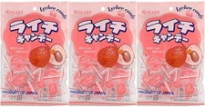 3 BAGS Kasugai Lychee Litchi Lizhi Raichi Hard Candy Japan 4.94 oz 