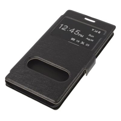 ^ FLIP Case 2 Window S-VIEW mit MAGNET Etui Cover Tasche Für Huawei Y5 Schwarz