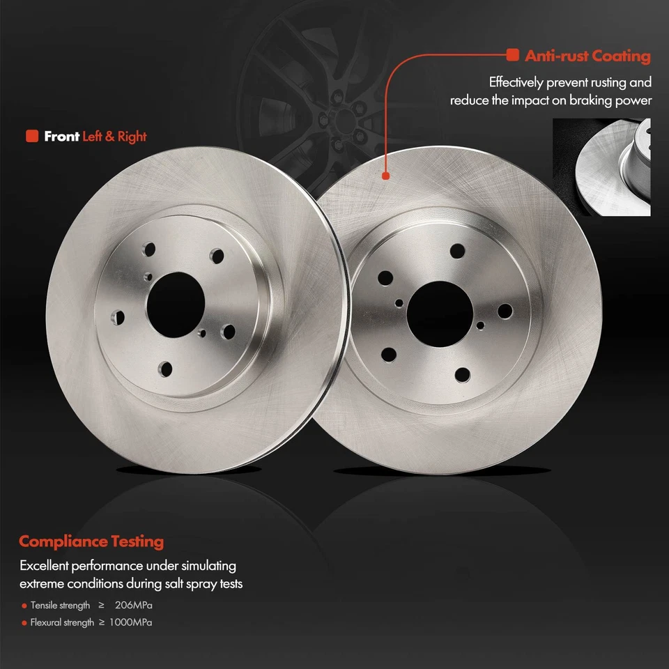 Rotor de freno de disco delantero y pastilla de freno de cerámica 6 piezas para Subaru Forester 2019-2022 Foto 4 de 4