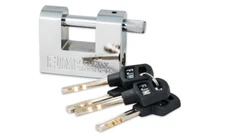 D-Shaped Security Padlock Triple Chrome Plated Heavy Duty Chain Key Lock Garage