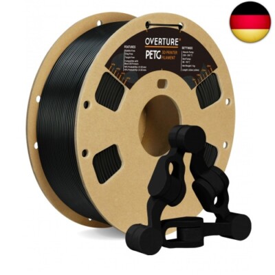 OVERTURE PETG Filament 1,75 mm, 1 kg (2,2 lbs) Spule, Maßgenauigkeit +/- 0,05 