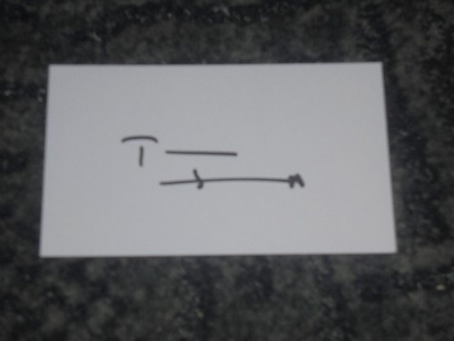 TERRENCE STAMP - SUPERMAN /  YOUNG GUNS- WHITE CARD   SIGNED.