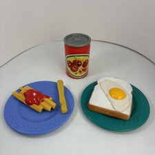 MTC Fisher Price Play Food Fun Lot PLATES FRIES BREAD EGG CHERRY SODA