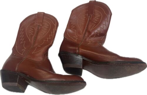 Vintage Frye Tan Leather Western Cowboy Boots Men… - image 1