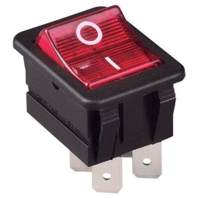 Arcolectric C1353VBNAB Rocker Switch High Inrush Lit Red DPST On-Off ...
