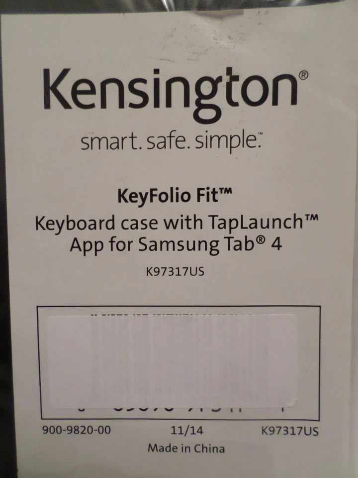 Kensington K97317US KeyFolio Fit for Galaxy Tab 4 Black Keyboard/Cover Case NOS - Image 2 of 4