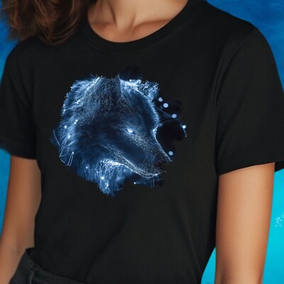 Women's Angry Wolf Motif Cotton T-Shirt Size S to 3XL