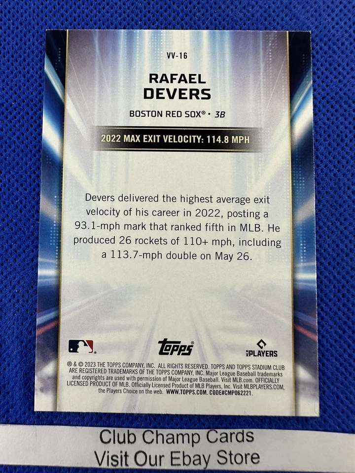 2023 #VV-16 Rafael Devers Topps Stadium Club Virtuosos of Velocity Red Foil - Image 2 of 2