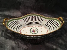 1950s Haviland Vieux Paris Oval Porcelain Basket