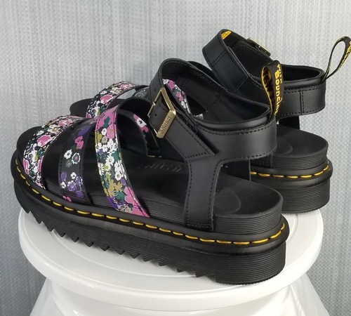 DR. MARTENS BLAIRE VINTAGE FLORAL LEATHER STRAPPY GLADIATOR SANDALS WOMENS US 9 - Picture 6 of 16