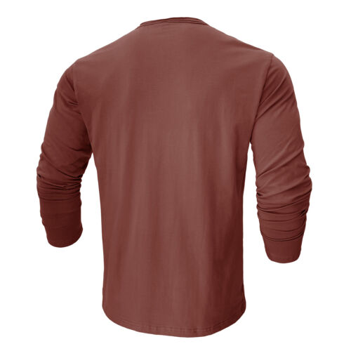 T-shirt uomo slim fit manica lunga girocollo casual elasticizzata blusa autunno - Foto 47 di 61