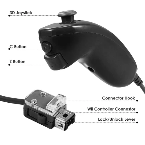 Built in Motion Plus Remote Controller &Nunchuck for Nintendo Wii /Wii U Console