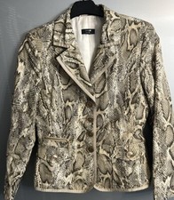 Basler Lightweight Python Print Single Breasted Jacket Size Eu 38 Uk 10