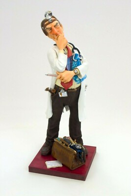 Men's Figure Medical Caricature Doctor Statuette Collection Fork Big