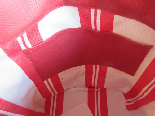 GiGi New York NEW Blair Bucket Handbag Linen and Leather Coral List$225 - Picture 7 of 7