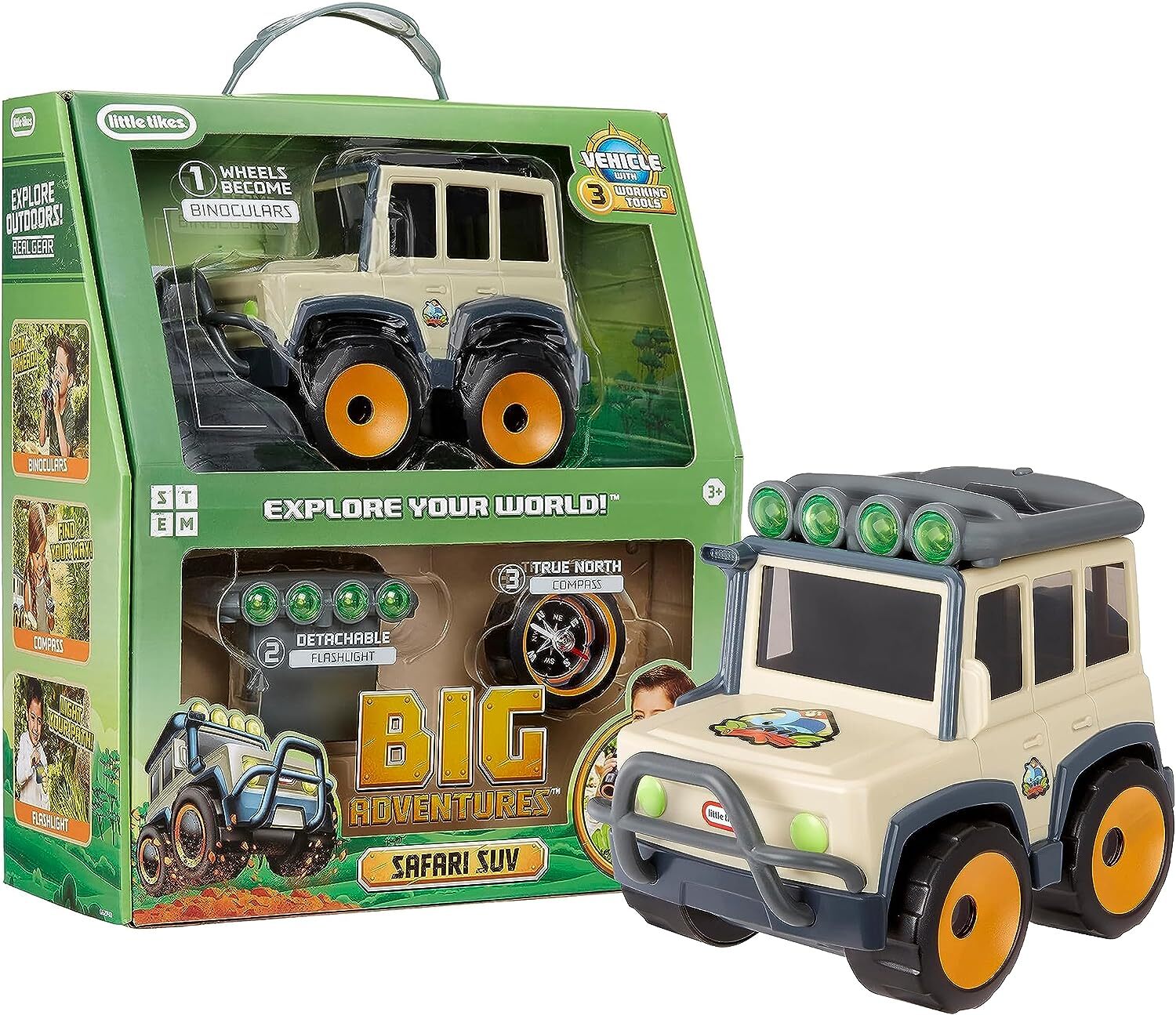 Little Tikes Big Adventures Safari SUV STEM Toy - Включает в себя транспортное средство с биноклем 11590₽