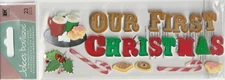 RARE Vintage Jolee's OUR FIRST CHRISTMAS 3-D stickers 74613 Fast FREE ship!