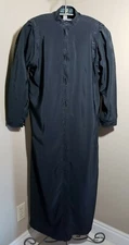 Vintage Waleed Factory WF Abaya  Open Front Dubai Kaftan Robe Gown Snap Front 