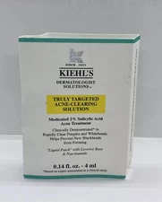 NEW Kiehl's Truly Targeted Acne Clearing Solution Travel Mini 4ml/0.14oz AUTHNTC