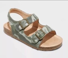NWT Toddler Reagan Camo Print Sandals Olive Green - Cat Jack - SIZE 9