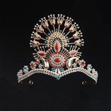 11cm Tall Ethnic Style Gold Wedding Queen Pageant Prom Tiara Crown For Women