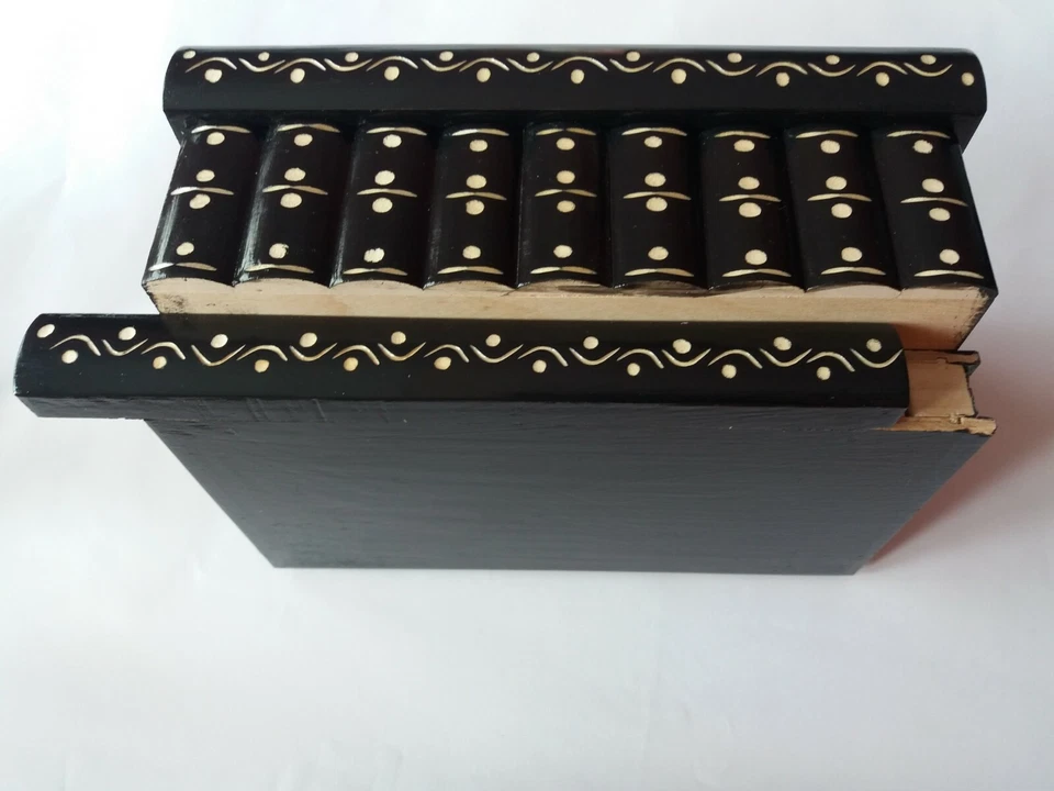 Enorme rompecabezas joyería caja mágica negro nuevo gran estuche de madera tesoro rompecabezas Foto 3 de 4