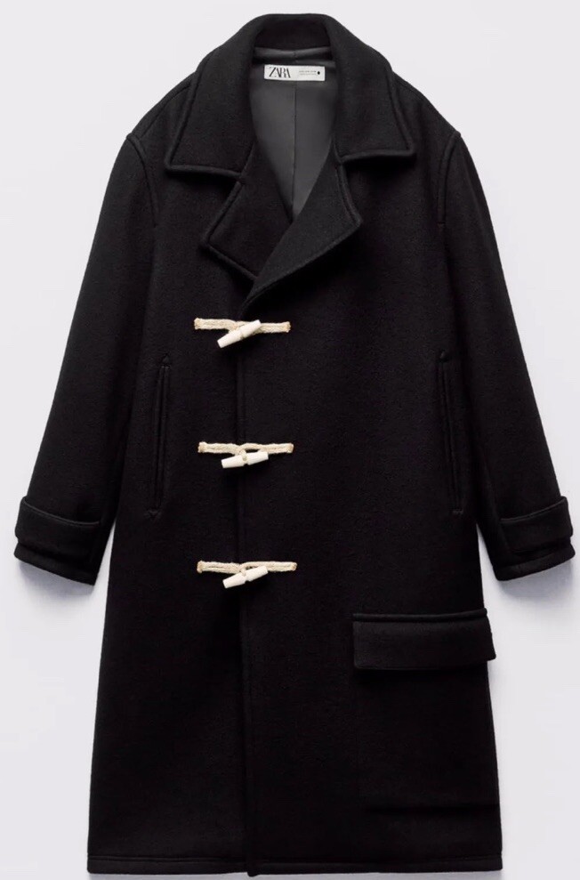 ALTRA CAPPOTTO ZARA MISTO LANA CON TOGGLES EDIZIONE LIMITATA NERO FW24 L REF. 3057 783