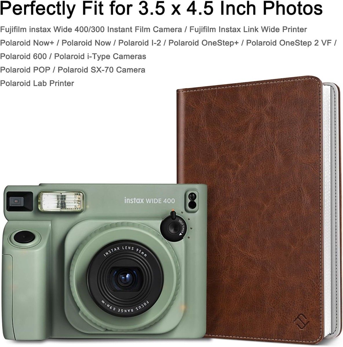 For Fujifilm Instax Wide 300/Polaroid OneStep Wallet Photo Album 2-64  Pockets