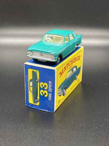 Matchbox Lesney #33 Ford Zephyr con scatola originale tipo E nuovo con scatola - Foto 2 di 8