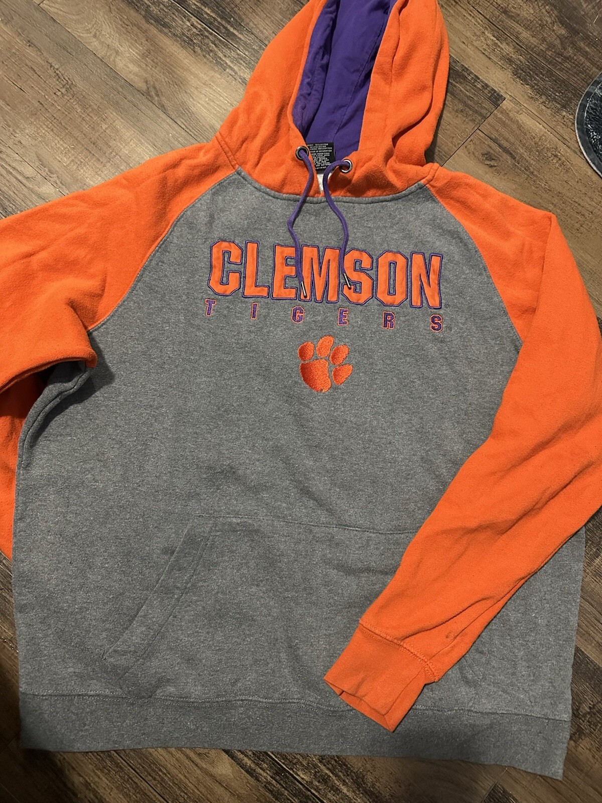 Clemson Tigers Men's Thick Hoodie by Colosseum Athletics Orange Purple Size L