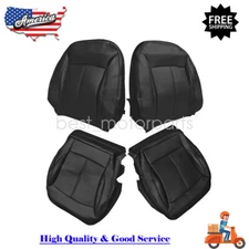 Both Bottom Top Perforated Leather Black Seat Cover For 10-13 Buick LaCrosse