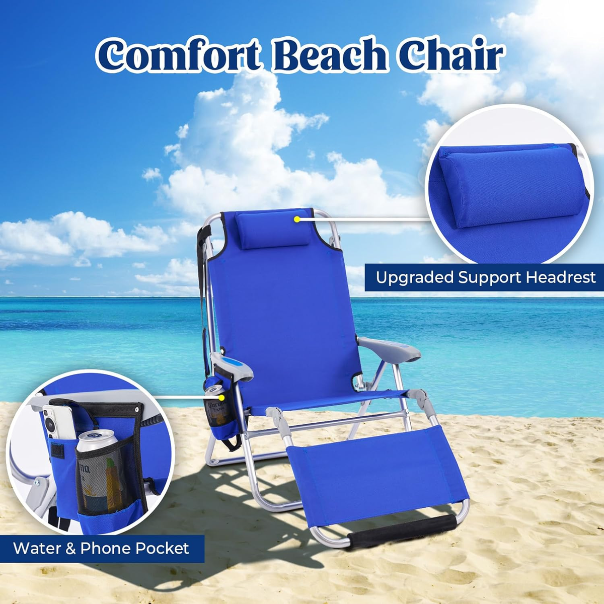 Canpsky Portable Backpack Beach Chair With Footrest Dometic Go