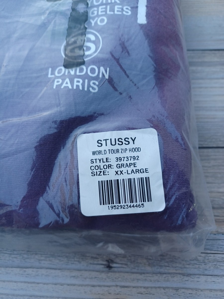 ★送料・関税込★STUSSY★WORLD TOUR ZIP HOODIE★GRAPE★ Stussy World Tour Zip Up Hoodie Purple Grape Size XXL NEW | eBay